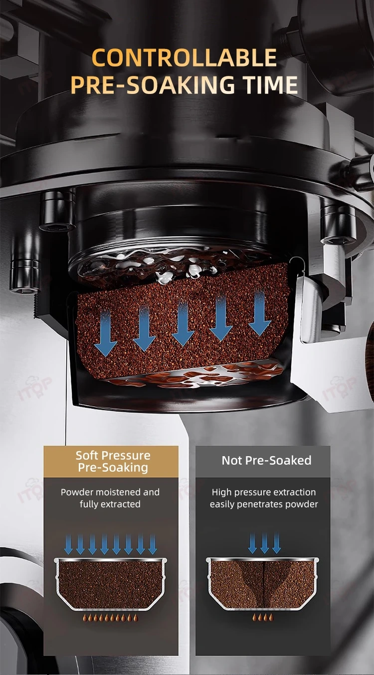 Alm Kopi  Barrett Pro Pneumatic Coffee Machine With Heating Power Supply 9 bar Extraction Espresso Maker Pre-soak Steam Milk Frother,Commercial Coffee Machine Supplier | CE/UL Certified | ITOP Cafe,Alm Kopi  Barrett Pro Pneumatic Coffee Machine With Heating Power Supply 9 bar Extraction Espresso Maker Pre-soak Steam Milk Frother