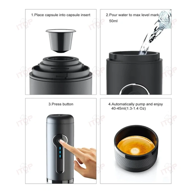 IT-OPC-10 Electric Travel Car Mini Portable Capsule Coffee Maker,Commercial Coffee Machine Supplier | CE/UL Certified | ITOP Cafe,IT-OPC-10 Electric Travel Car Mini Portable Capsule Coffee Maker