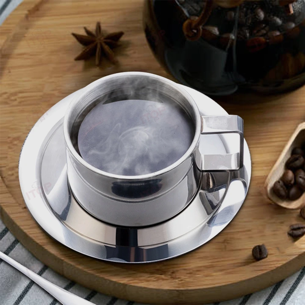 IT-SSCC180-3 Customized Gift Box Cup And Saucer Sets 304 stainless steel Coffee Cup Sets,Commercial Coffee Machine Supplier | CE/UL Certified | ITOP Cafe,IT-SSCC180-3 Customized Gift Box Cup And Saucer Sets 304 stainless steel Coffee Cup Sets