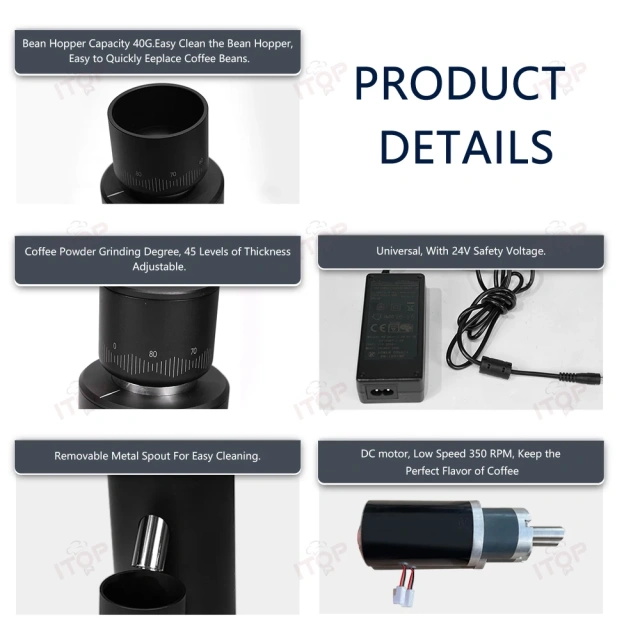 IT-CG63 Zero Residual Powder Electric Digital Control 63mm Conical Burr Coffee Bean Grinder,Commercial Coffee Machine Supplier | CE/UL Certified | ITOP Cafe,IT-CG63 Zero Residual Powder Electric Digital Control 63mm Conical Burr Coffee Bean Grinder