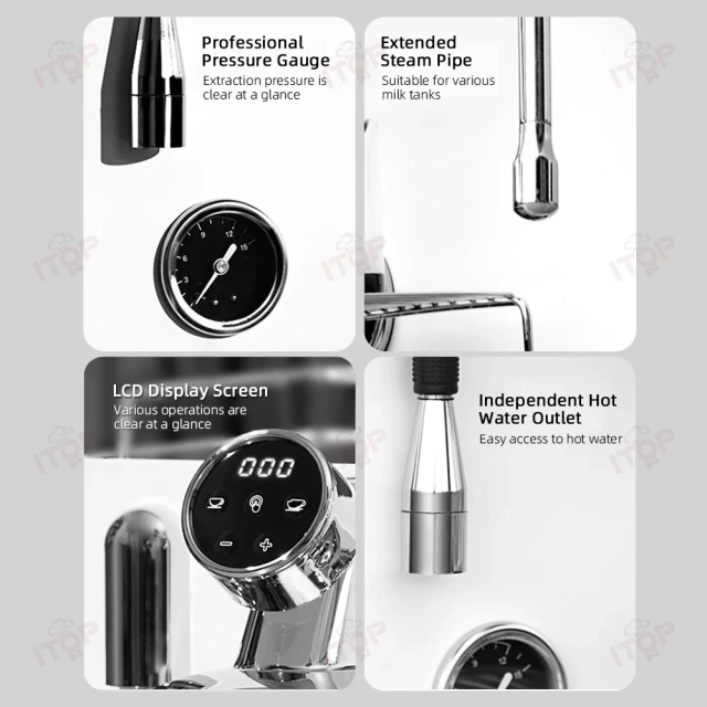IT-CM6005 E61 Style 15 Bar Italian Semi Automatic Espresso Coffee Maker Machine For Home Use,Commercial Coffee Machine Supplier | CE/UL Certified | ITOP Cafe,IT-CM6005 E61 Style 15 Bar Italian Semi Automatic Espresso Coffee Maker Machine For Home Use