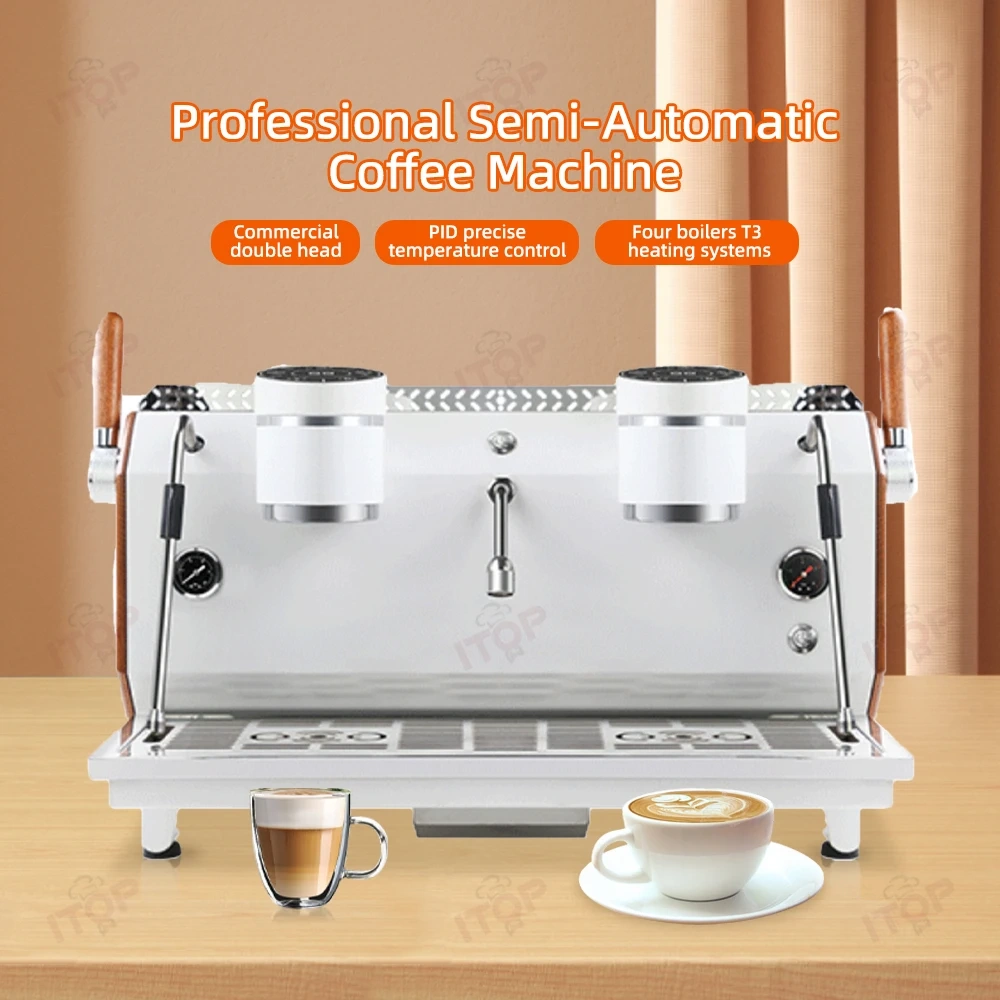 IT-CM-X2 Commercial Double group coffee machine with Screen,Commercial Coffee Machine Supplier | CE/UL Certified | ITOP Cafe,IT-CM-X2 Commercial Double group coffee machine with Screen