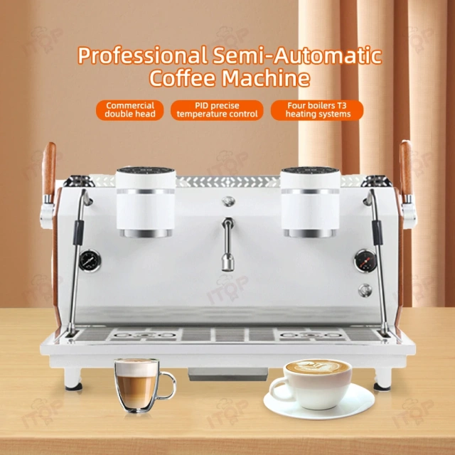 IT-CM-X2 Commercial Double group coffee machine with Screen,Commercial Coffee Machine Supplier | CE/UL Certified | ITOP Cafe,IT-CM-X2 Commercial Double group coffee machine with Screen