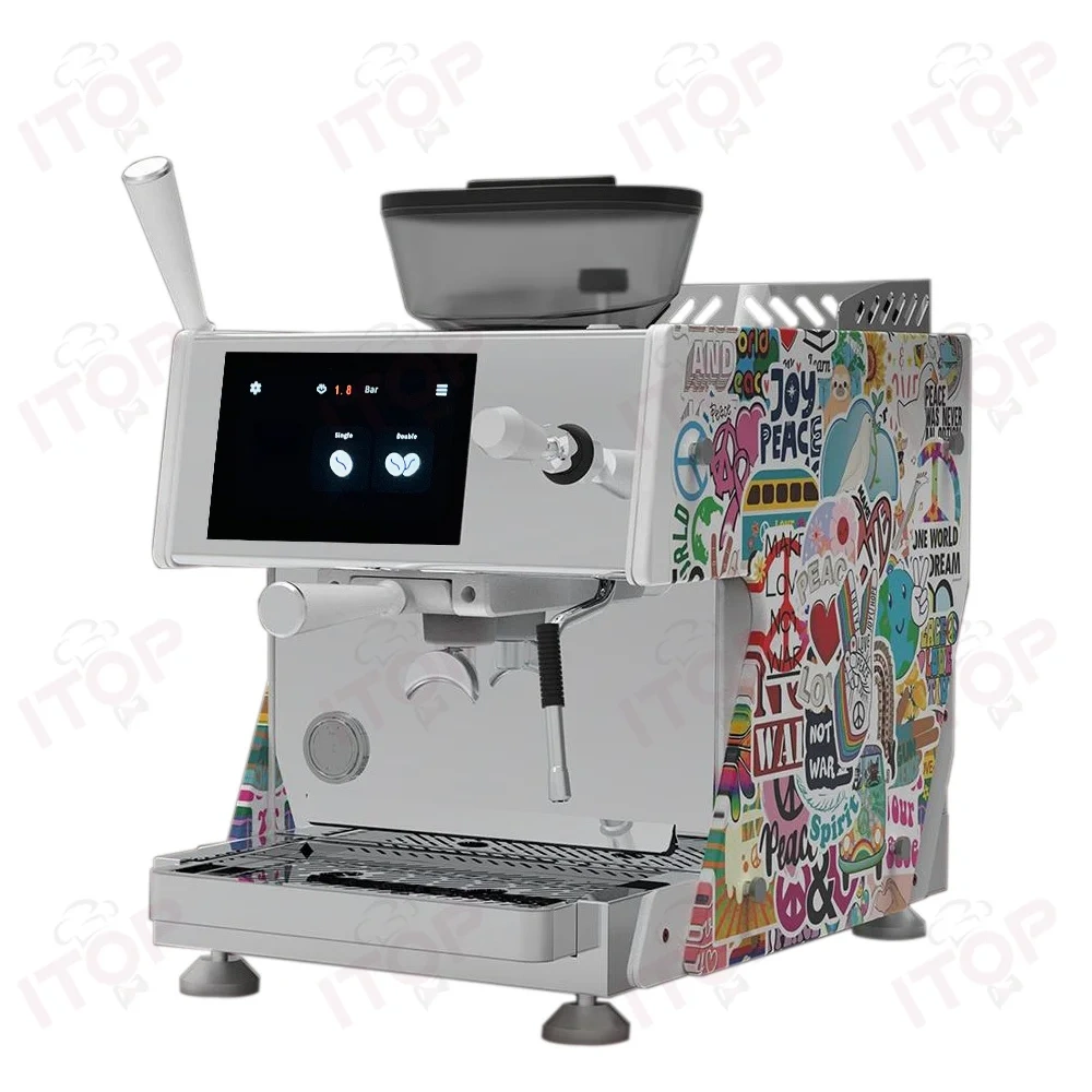 IT-CM-AS7 Pid Temperature Control Professional Semi-automatic Coffee Machine With Grinder,Commercial Coffee Machine Supplier | CE/UL Certified | ITOP Cafe,IT-CM-AS7 Pid Temperature Control Professional Semi-automatic Coffee Machine With Grinder
