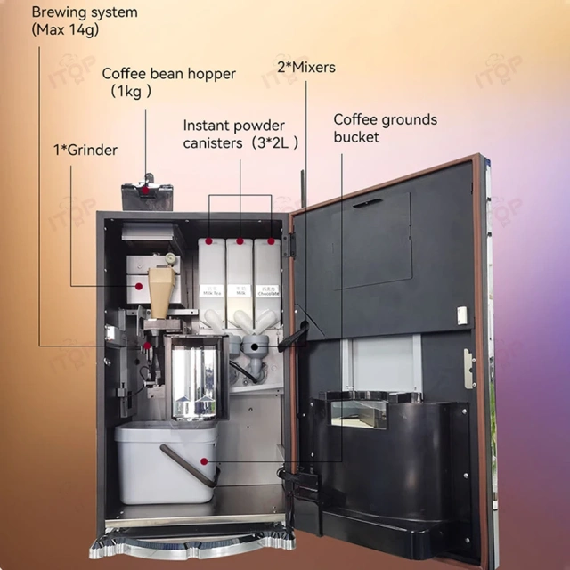 IT-CIM-M6 Bean To Cup Table Touch Screen Cappuccino Latte Mocha Tea Vending Machine Hot Drinks 9 Bot Beverages Coffee Vending Machine,Commercial Coffee Machine Supplier | CE/UL Certified | ITOP Cafe,IT-CIM-M6 Bean To Cup Table Touch Screen Cappuccino Latte Mocha Tea Vending Machine Hot Drinks 9 Bot Beverages Coffee Vending Machine