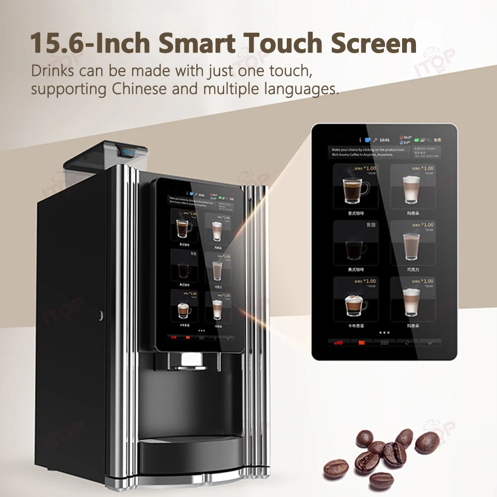 IT-CIM-M6 Bean To Cup Table Touch Screen Cappuccino Latte Mocha Tea Vending Machine Hot Drinks 9 Bot Beverages Coffee Vending Machine,Commercial Coffee Machine Supplier | CE/UL Certified | ITOP Cafe,IT-CIM-M6 Bean To Cup Table Touch Screen Cappuccino Latte Mocha Tea Vending Machine Hot Drinks 9 Bot Beverages Coffee Vending Machine