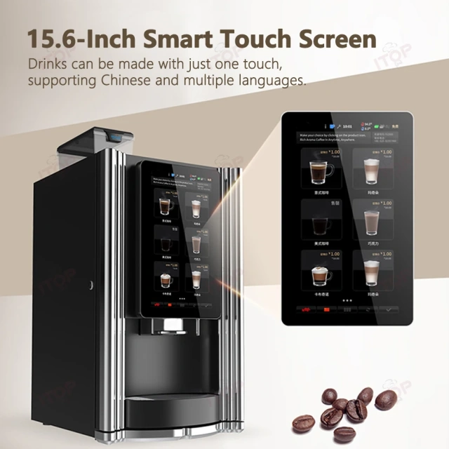 IT-CIM-M6 Bean To Cup Table Touch Screen Cappuccino Latte Mocha Tea Vending Machine Hot Drinks 9 Bot Beverages Coffee Vending Machine,Commercial Coffee Machine Supplier | CE/UL Certified | ITOP Cafe,IT-CIM-M6 Bean To Cup Table Touch Screen Cappuccino Latte Mocha Tea Vending Machine Hot Drinks 9 Bot Beverages Coffee Vending Machine