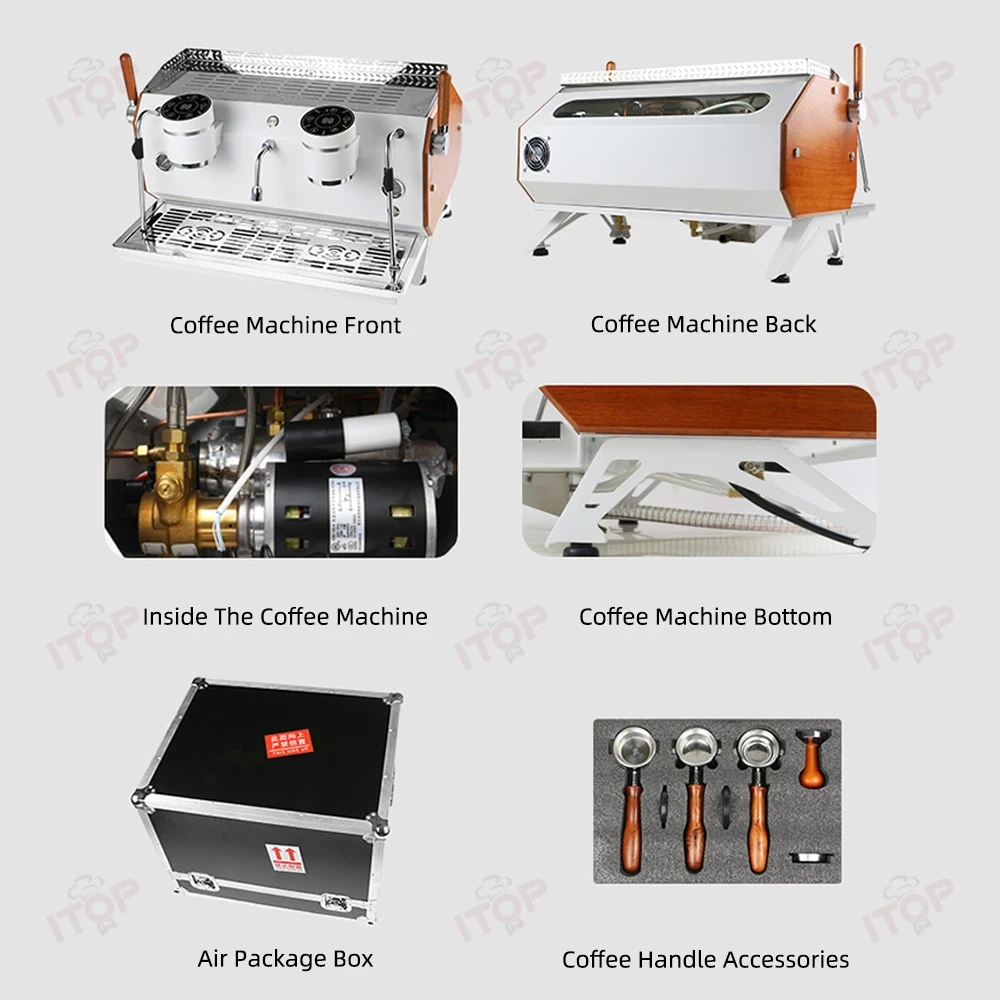 IT-CM-X2 Commercial Double group coffee machine with Screen,Commercial Coffee Machine Supplier | CE/UL Certified | ITOP Cafe,IT-CM-X2 Commercial Double group coffee machine with Screen