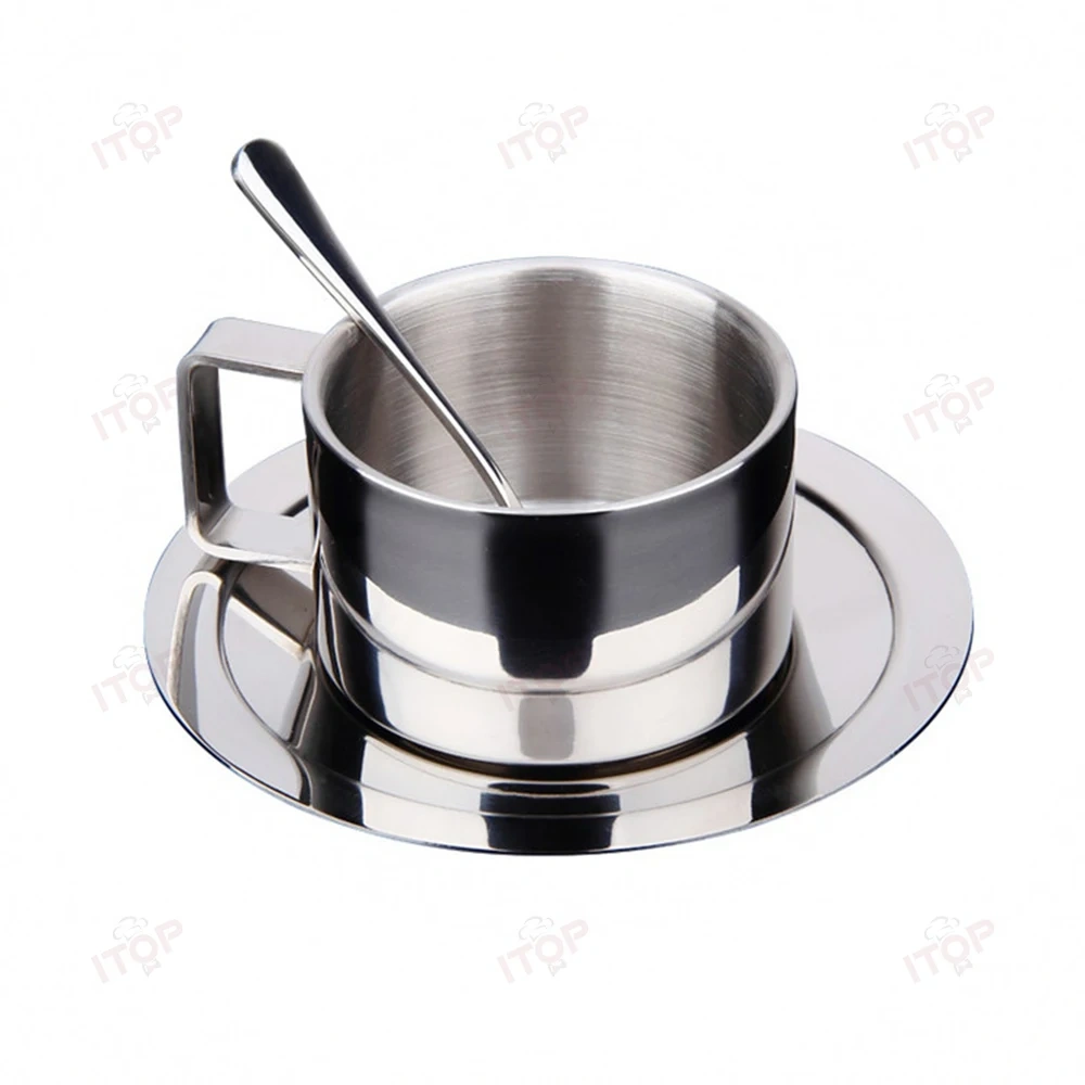 IT-SSCC180-3 Customized Gift Box Cup And Saucer Sets 304 stainless steel Coffee Cup Sets,Commercial Coffee Machine Supplier | CE/UL Certified | ITOP Cafe,IT-SSCC180-3 Customized Gift Box Cup And Saucer Sets 304 stainless steel Coffee Cup Sets