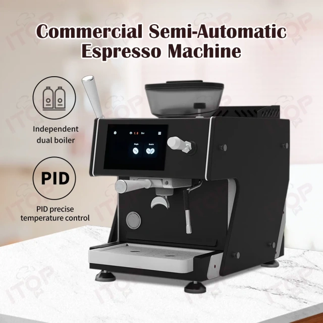 IT-CM-AS7 Pid Temperature Control Professional Semi-automatic Coffee Machine With Grinder,Commercial Coffee Machine Supplier | CE/UL Certified | ITOP Cafe,IT-CM-AS7 Pid Temperature Control Professional Semi-automatic Coffee Machine With Grinder