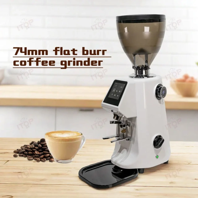CG74A New Electric Professional Coffee Bean Grinder With 74mm Flat Burr,Commercial Coffee Machine Supplier | CE/UL Certified | ITOP Cafe,CG74A New Electric Professional Coffee Bean Grinder With 74mm Flat Burr