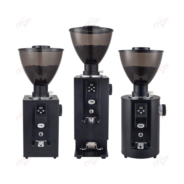 IT-CG-64 Electric Coffee Bean Grinder With Electric Tamper 64mm Flat Burr Grinder Quantitative Grinding Espresso Grinder,Commercial Coffee Machine Supplier | CE/UL Certified | ITOP Cafe,IT-CG-64 Electric Coffee Bean Grinder With Electric Tamper 64mm Flat Burr Grinder Quantitative Grinding Espresso Grinder