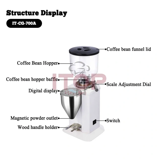 IT-CG-700A Wholesale Professional Automatic Coffee Grinding Machine for Barista,Commercial Coffee Machine Supplier | CE/UL Certified | ITOP Cafe,IT-CG-700A Wholesale Professional Automatic Coffee Grinding Machine for Barista