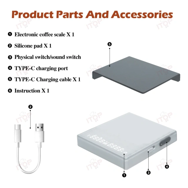 IT-MNCS Mini Coffee Scale Espresso Extraction Quantitative Scale Pour Over Coffee Flow Scale Coffee Electronic Scale,Commercial Coffee Machine Supplier | CE/UL Certified | ITOP Cafe,IT-MNCS Mini Coffee Scale Espresso Extraction Quantitative Scale Pour Over Coffee Flow Scale Coffee Electronic Scale