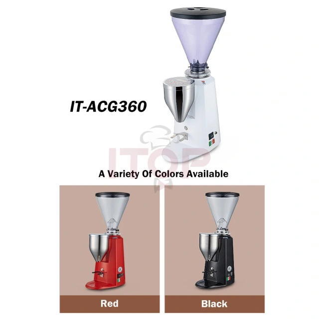 IT-ACG360 64mm Electric Conical Burr Quantitative Powder Coffee Bean Grinder,Commercial Coffee Machine Supplier | CE/UL Certified | ITOP Cafe,IT-ACG360 64mm Electric Conical Burr Quantitative Powder Coffee Bean Grinder