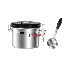 IT-VCC-1000/IT-VCC-1500/IT-VCC-1800 Stainless Steel Vacuum Sealed Coffee Storage Canister Container 1000ml/1500ml/1800ml,Commercial Coffee Machine Supplier | CE/UL Certified | ITOP Cafe,IT-VCC-1000/IT-VCC-1500/IT-VCC-1800 Stainless Steel Vacuum Sealed Coffee Storage Canister Container 1000ml/1500ml/1800ml