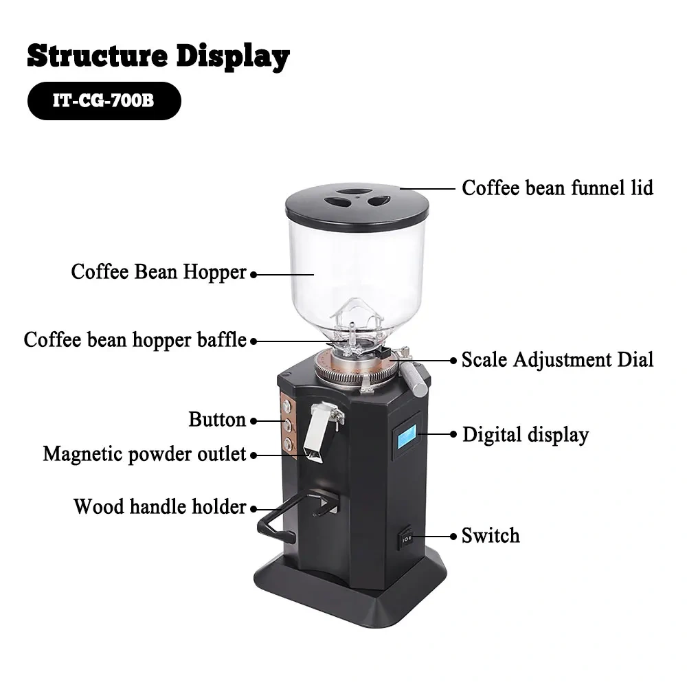 IT-CG-700B Wholesale Electric Italian Semi-Auto Coffee Bean Grinder,Commercial Coffee Machine Supplier | CE/UL Certified | ITOP Cafe,IT-CG-700B Wholesale Electric Italian Semi-Auto Coffee Bean Grinder
