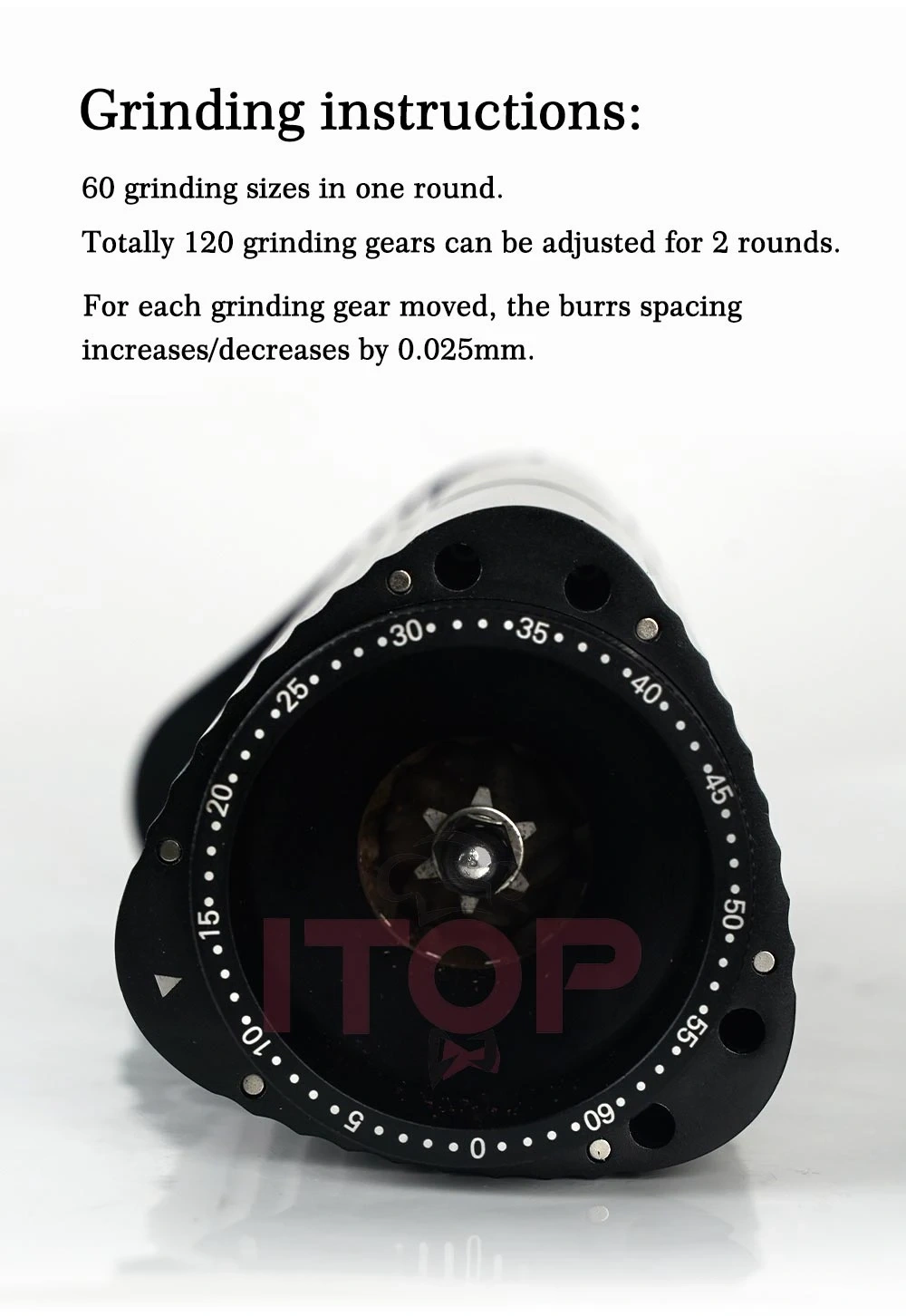 Hexa-48 48mm Conical Burrs 120 Levels of Grinding Degree for Whole Coffee Type Grind Espresso Coffee Miller,Commercial Coffee Machine Supplier | CE/UL Certified | ITOP Cafe,Hexa-48 48mm Conical Burrs 120 Levels of Grinding Degree for Whole Coffee Type Grind Espresso Coffee Miller