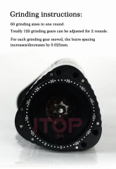 Hexa-48 48mm Conical Burrs 120 Levels of Grinding Degree for Whole Coffee Type Grind Espresso Coffee Miller,Commercial Coffee Machine Supplier | CE/UL Certified | ITOP Cafe,Hexa-48 48mm Conical Burrs 120 Levels of Grinding Degree for Whole Coffee Type Grind Espresso Coffee Miller