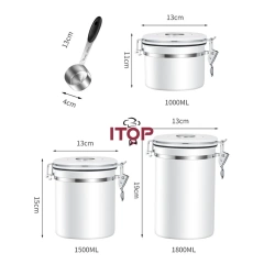 IT-VCC-1000/IT-VCC-1500/IT-VCC-1800 Stainless Steel Vacuum Sealed Coffee Storage Canister Container 1000ml/1500ml/1800ml,Commercial Coffee Machine Supplier | CE/UL Certified | ITOP Cafe,IT-VCC-1000/IT-VCC-1500/IT-VCC-1800 Stainless Steel Vacuum Sealed Coffee Storage Canister Container 1000ml/1500ml/1800ml
