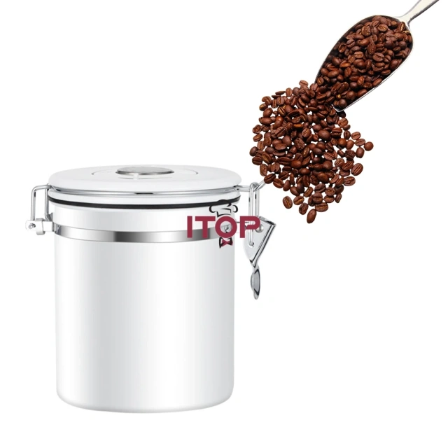 IT-VCC-1000/IT-VCC-1500/IT-VCC-1800 Stainless Steel Vacuum Sealed Coffee Storage Canister Container 1000ml/1500ml/1800ml,Commercial Coffee Machine Supplier | CE/UL Certified | ITOP Cafe,IT-VCC-1000/IT-VCC-1500/IT-VCC-1800 Stainless Steel Vacuum Sealed Coffee Storage Canister Container 1000ml/1500ml/1800ml