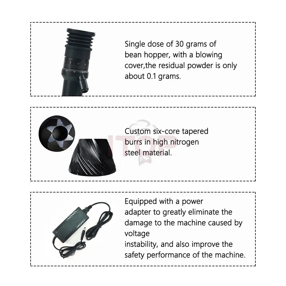 ITOP47 47mm Conical Burr Coffee Grinder,Commercial Coffee Machine Supplier | CE/UL Certified | ITOP Cafe,ITOP47 47mm Conical Burr Coffee Grinder