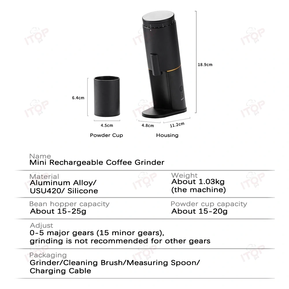 ITOP-N-Mini_B Portable Mini Electric 220v 110v Espresso Grinder,Commercial Coffee Machine Supplier | CE/UL Certified | ITOP Cafe,ITOP-N-Mini_B Portable Mini Electric 220v 110v Espresso Grinder