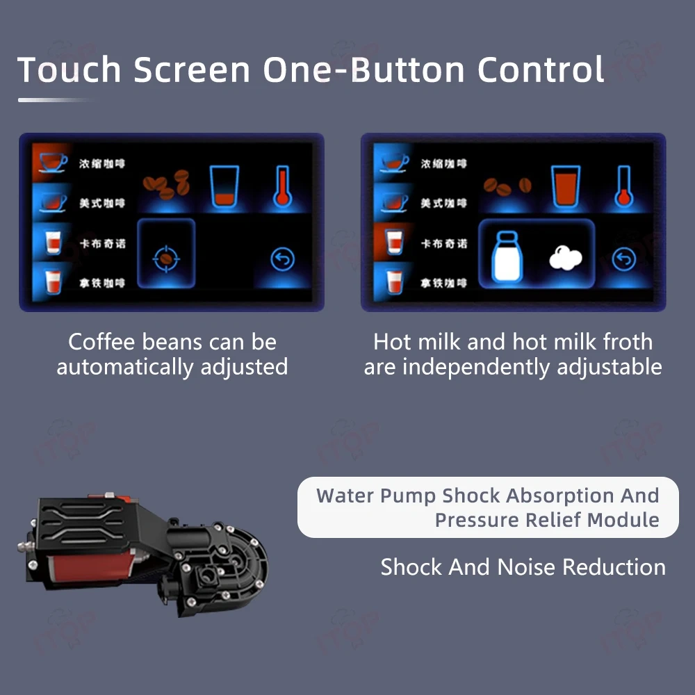 IT-AC-T3/IT-AC-T6 Home Use Professional Smart Italian Fully Automatic Coffee Machine,Commercial Coffee Machine Supplier | CE/UL Certified | ITOP Cafe,IT-AC-T3/IT-AC-T6 Home Use Professional Smart Italian Fully Automatic Coffee Machine