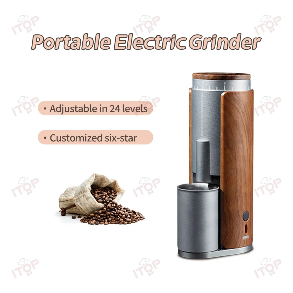 IT-JSMD-02/IT-SLMD-02  Usb Rechargeable Professional Conical Burr Coffee Grinder,Commercial Coffee Machine Supplier | CE/UL Certified | ITOP Cafe,IT-JSMD-02/IT-SLMD-02  Usb Rechargeable Professional Conical Burr Coffee Grinder