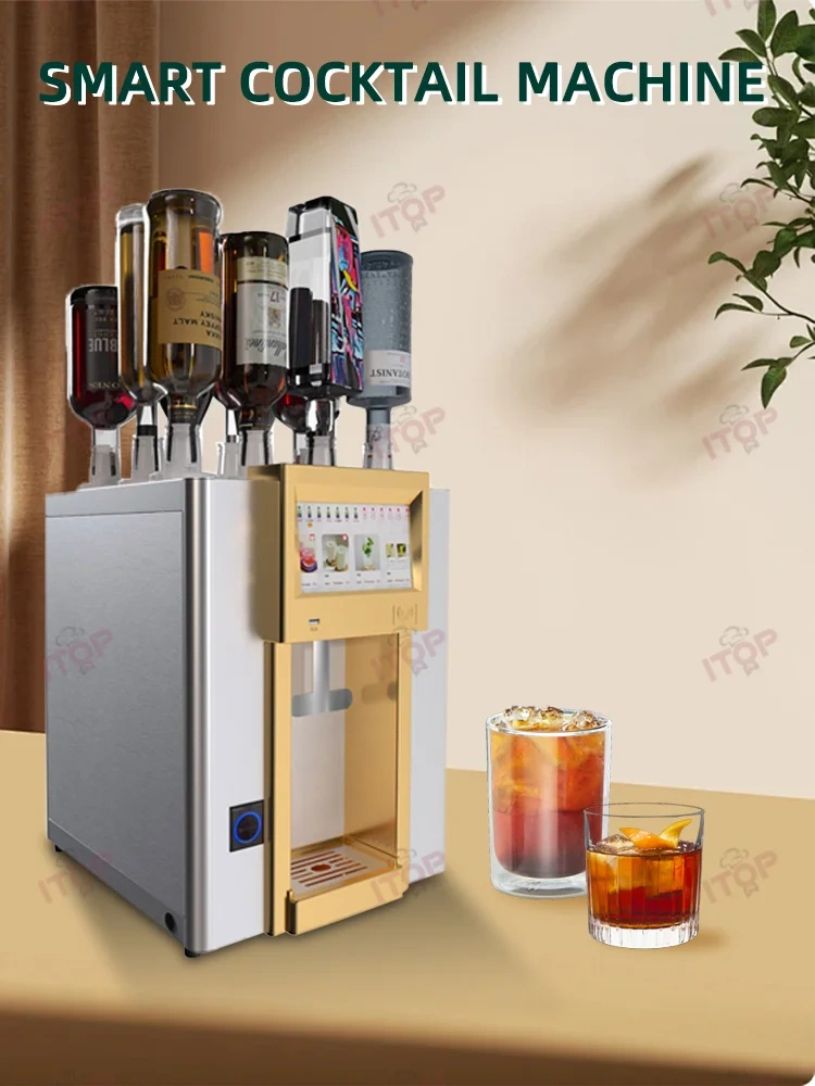 IT-CDM102 Fully Automatic Cocktail Vending Machine Bar Butler Machine Smart Cocktail Mixing Dispensing Machine,Commercial Coffee Machine Supplier | CE/UL Certified | ITOP Cafe,IT-CDM102 Fully Automatic Cocktail Vending Machine Bar Butler Machine Smart Cocktail Mixing Dispensing Machine