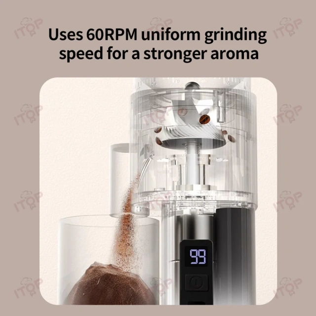 IT-MD-2 Household 38mm Burr Coffee Bean Grinder,Commercial Coffee Machine Supplier | CE/UL Certified | ITOP Cafe,Silver Electric Coffee Grinder 38mm Burr Household Coffee Bean Grinder Coffee Miller Grinder Espresso