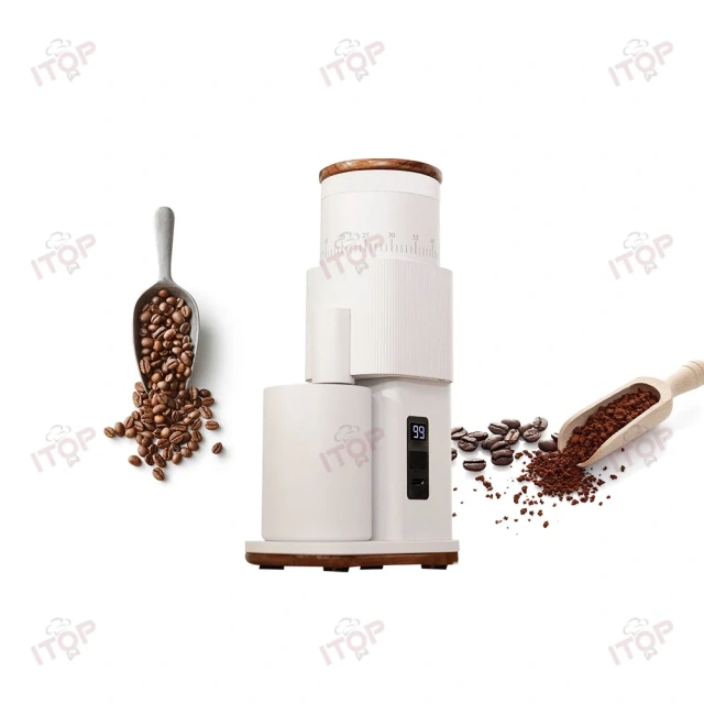 IT-MD-2 Household 38mm Burr Coffee Bean Grinder,Commercial Coffee Machine Supplier | CE/UL Certified | ITOP Cafe,Silver Electric Coffee Grinder 38mm Burr Household Coffee Bean Grinder Coffee Miller Grinder Espresso