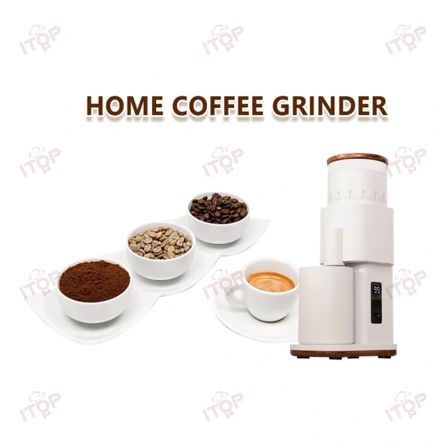IT-MD-2 Household 38mm Burr Coffee Bean Grinder,Commercial Coffee Machine Supplier | CE/UL Certified | ITOP Cafe,Silver Electric Coffee Grinder 38mm Burr Household Coffee Bean Grinder Coffee Miller Grinder Espresso