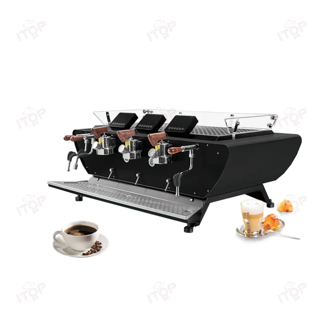 CMYL5000 Professional Dual Boiler Commercial Barista Semi-automatic Espresso Three Head Coffee Machine With Display Screen,Commercial Coffee Machine Supplier | CE/UL Certified | ITOP Cafe,Professional Dual Boiler Commercial Barista Semi-automatic Espresso Three Head Coffee Machine With Display Screen