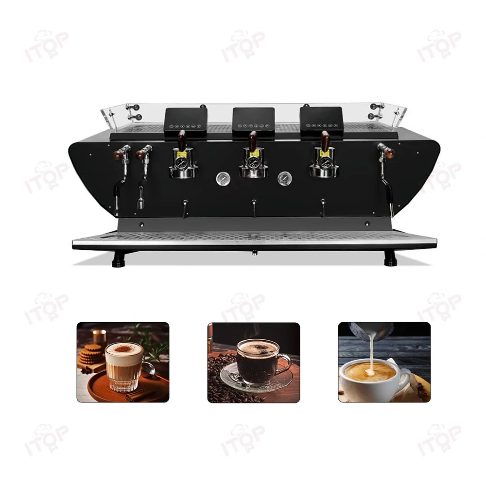 CMYL5000 Professional Dual Boiler Commercial Barista Semi-automatic Espresso Three Head Coffee Machine With Display Screen,Commercial Coffee Machine Supplier | CE/UL Certified | ITOP Cafe,Professional Dual Boiler Commercial Barista Semi-automatic Espresso Three Head Coffee Machine With Display Screen
