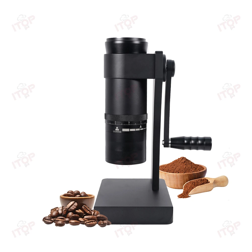 調理器具 ITO Manual Coffee Grinder With Wooden Handle and Stainless Conical Burr