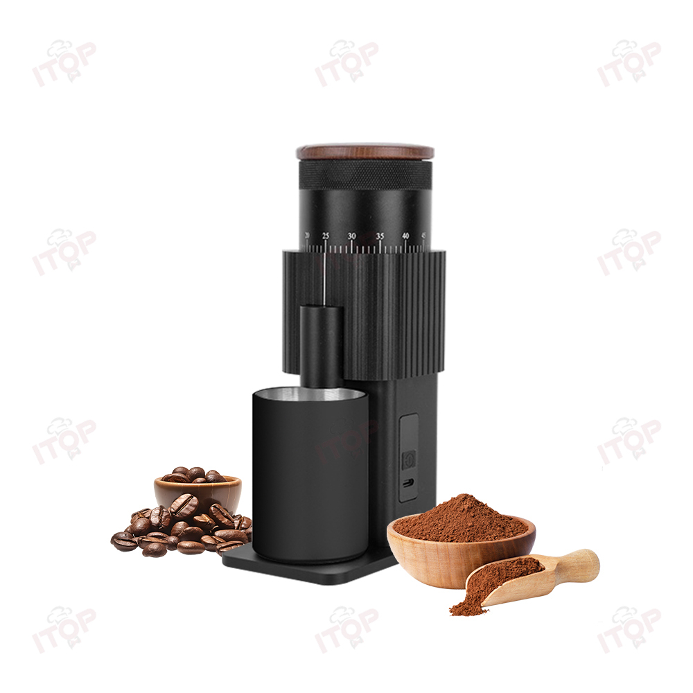 CGLY1800 Electric Coffee Grinder: Professional Full-Range Adjustment with Aluminum Alloy,Commercial Coffee Machine Supplier | CE/UL Certified | ITOP Cafe,Professional Electric Coffee Grinder Full Range High Point Adjustment Aluminum Alloy for Household Car Outdoor Hotel Use