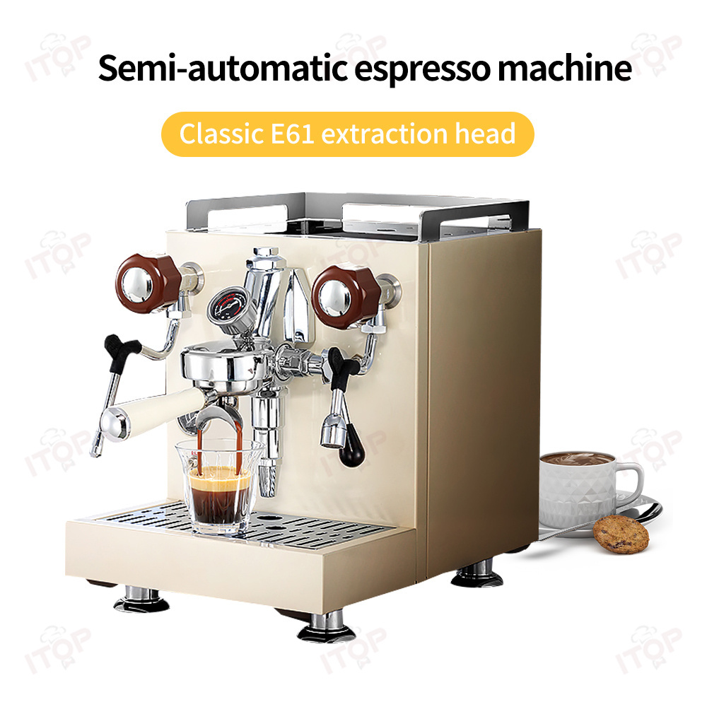 CMMK1601 Stainless Steel Dual Boiler Commercial E61 Grouphead Espresso Machine,Commercial Coffee Machine Supplier | CE/UL Certified | ITOP Cafe,Commercial Hotel Cafe Espresso Machine E61 Grouphead Stainless Steel Dual Boiler System Hot Water System Semi-automatic Single