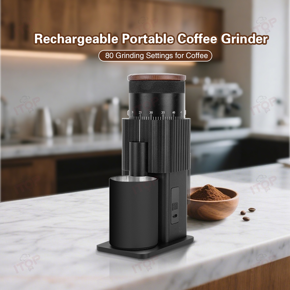 CGLY1800 Electric Coffee Grinder: Professional Full-Range Adjustment with Aluminum Alloy,Commercial Coffee Machine Supplier | CE/UL Certified | ITOP Cafe,Professional Electric Coffee Grinder Full Range High Point Adjustment Aluminum Alloy for Household Car Outdoor Hotel Use