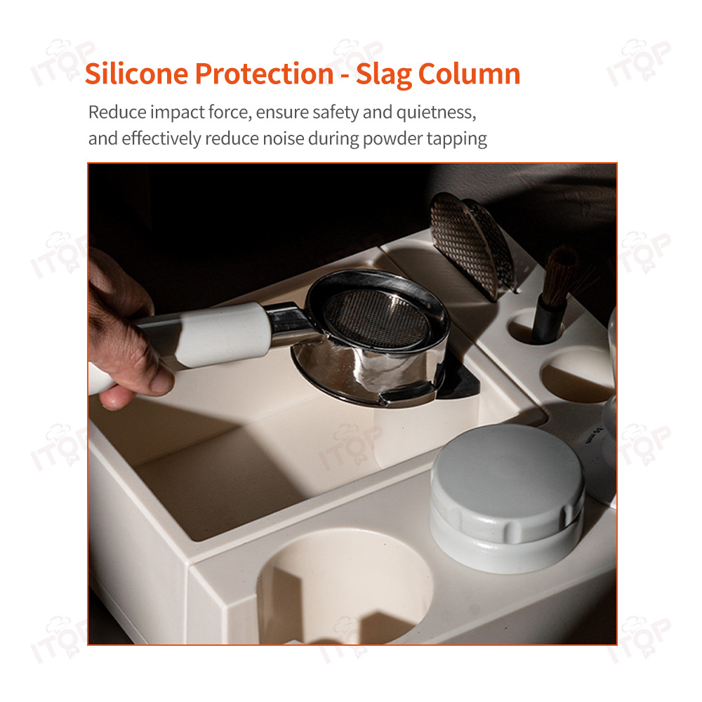 MCKB01 ABS Tamping Station with Independent Knock Box - Wood-Grain, Fits 51/54/58mm Portafilter,Commercial Coffee Machine Supplier | CE/UL Certified | ITOP Cafe,Surface Wood-grain Treatment Tamping Station Suitable for 51mm 54mm 58mm Portafilter Abs Independent Knock Box