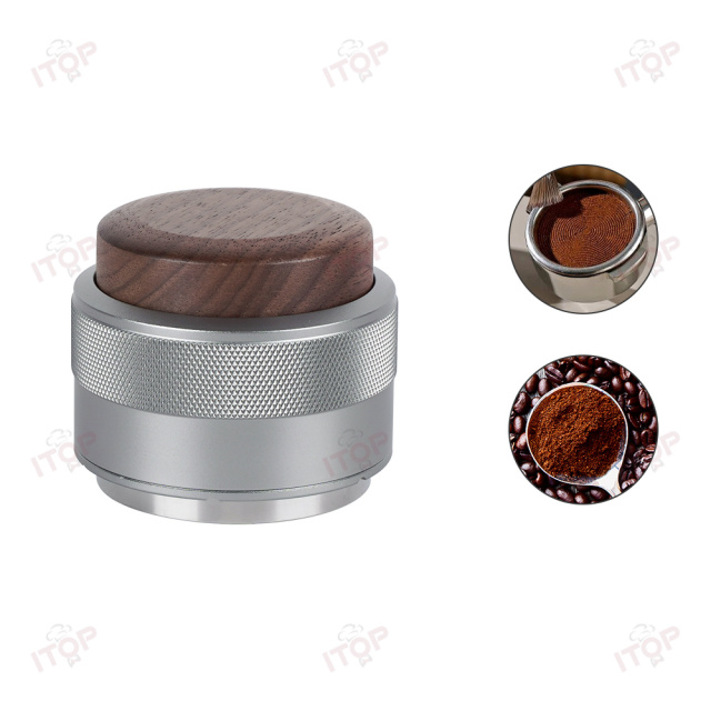 IT-MT58 OEM Custom Espresso Coffee Tamper & Distributor - 51/58mm Walnut Wood Cap Stainless Steel,Commercial Coffee Machine Supplier | CE/UL Certified | ITOP Cafe,Oem Custom 51mm 53mm Walnut Wood Cap Gravitational Force Stainless Steel Espresso Coffee Tamper and Distributor