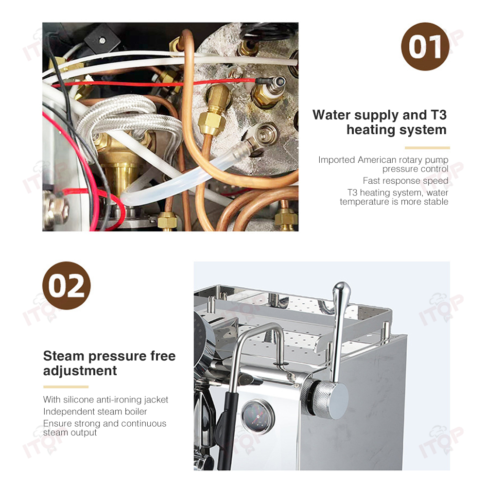 CME61DC E61 Semi-automatic Espresso Machine - Professional Commercial with Rotary Pump,Commercial Coffee Machine Supplier | CE/UL Certified | ITOP Cafe,E61 Professional Manual Transformer Espresso Machine Commercial Semi-automatic Coffee Maker With Rotary Pump