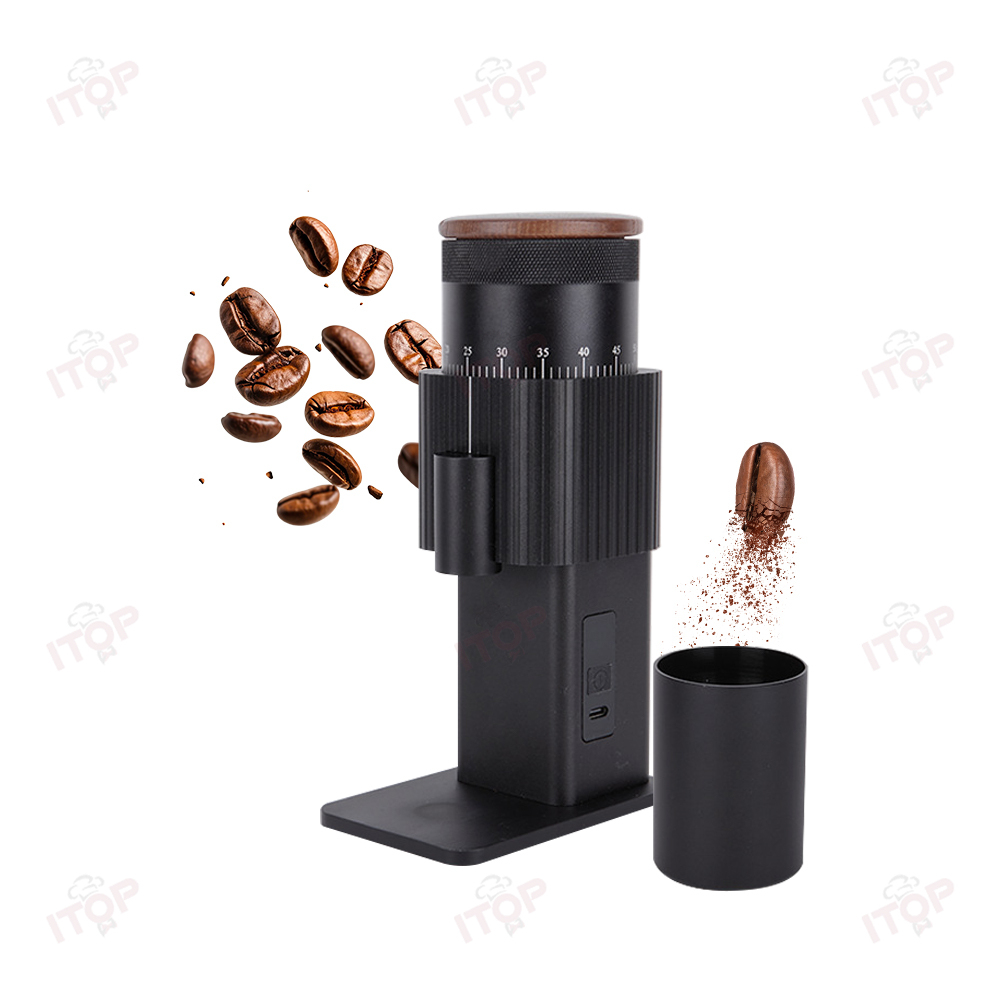 CGLY1800 Electric Coffee Grinder: Professional Full-Range Adjustment with Aluminum Alloy,Commercial Coffee Machine Supplier | CE/UL Certified | ITOP Cafe,Professional Electric Coffee Grinder Full Range High Point Adjustment Aluminum Alloy for Household Car Outdoor Hotel Use