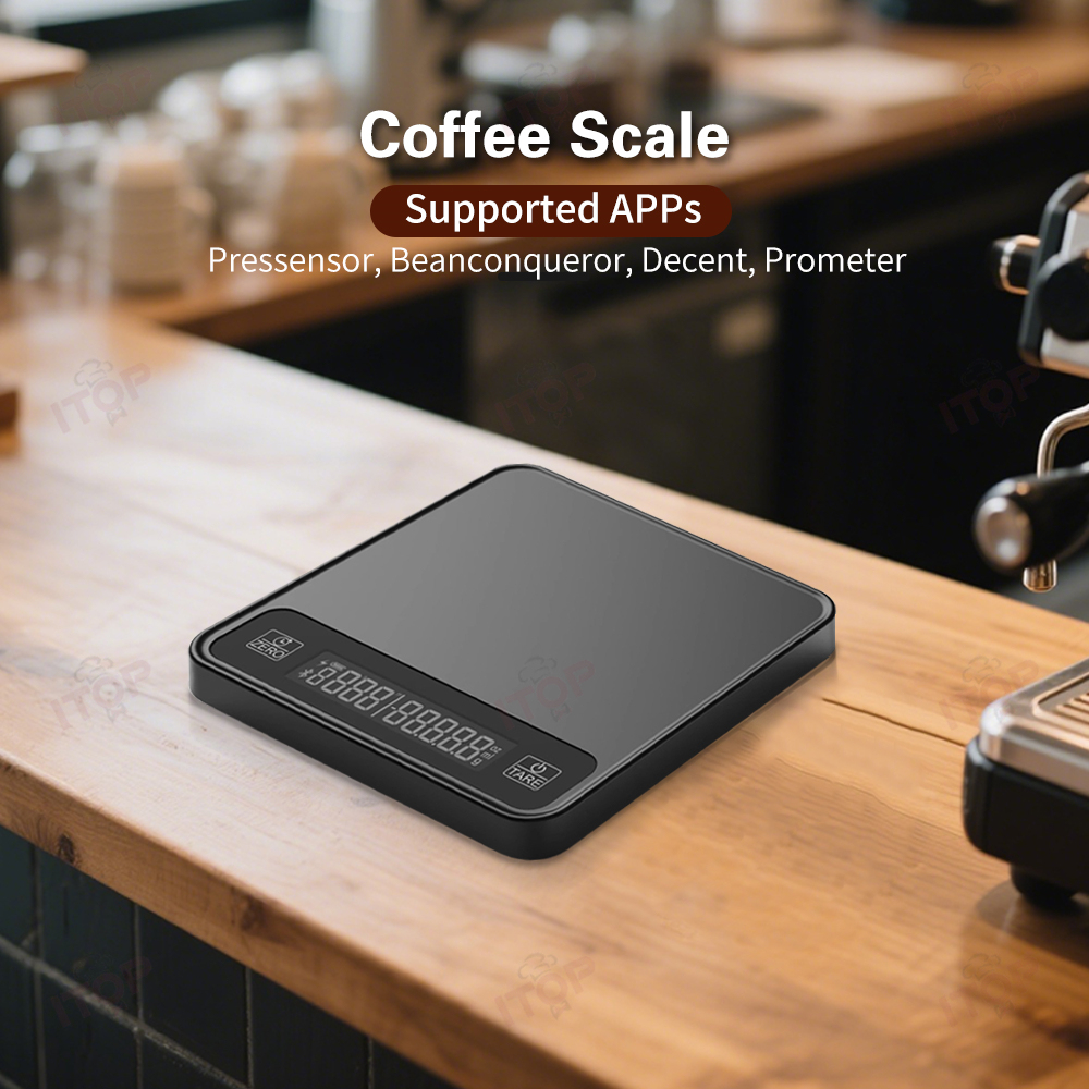 P7J001 2kg/0.1g Wholesale High-Precision Coffee Digital Scale with Timer & LED HD Display,Commercial Coffee Machine Supplier | CE/UL Certified | ITOP Cafe,Wholesale Mini Coffee Digital Scale 2kg/0.1g High-precision Coffee Scale With Timer Led High-definition Display