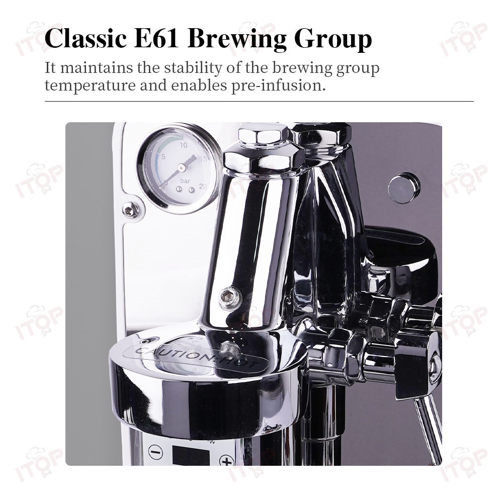 CMSB1400 OEM E61 Semi-automatic Industrial Espresso Coffee Machine,Commercial Coffee Machine Supplier | CE/UL Certified | ITOP Cafe,Stainless Steel Semi-automatic Manual Oem Steam Nozzle Industrial E61 Espresso Coffee Machine