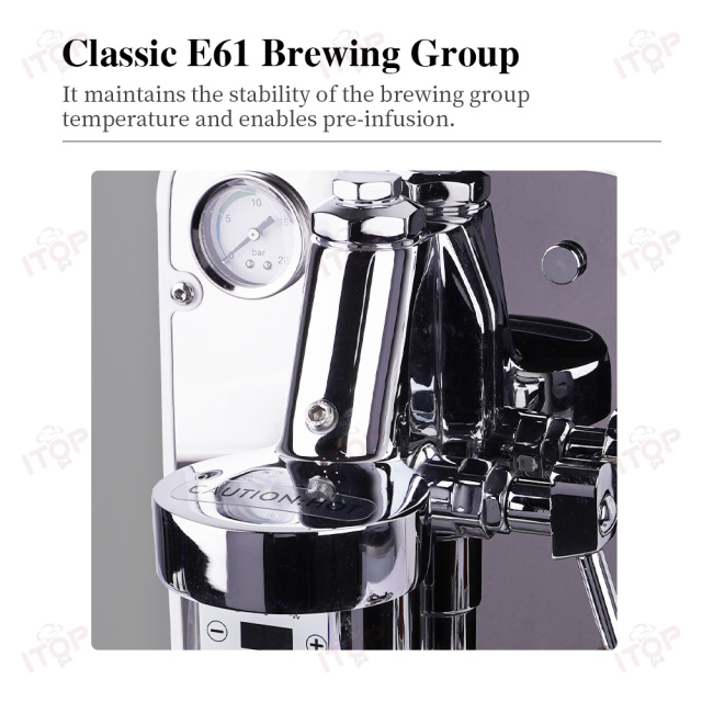CMSB1400 OEM E61 Semi-automatic Industrial Espresso Coffee Machine,Commercial Coffee Machine Supplier | CE/UL Certified | ITOP Cafe,Stainless Steel Semi-automatic Manual Oem Steam Nozzle Industrial E61 Espresso Coffee Machine