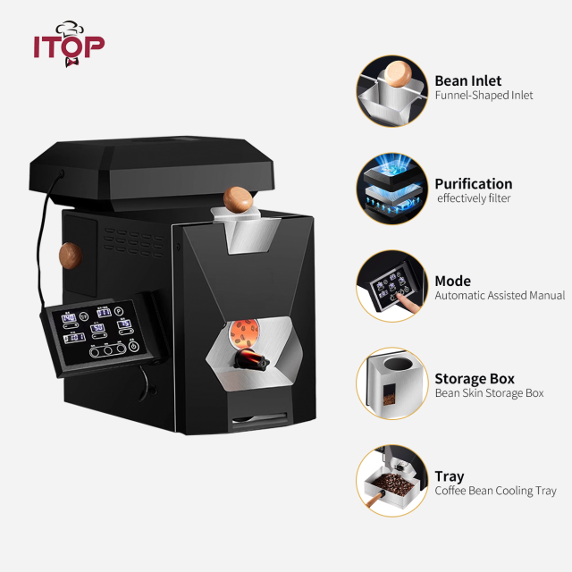 IT-CBR-3.5 Skywalker Cubean Smart Coffee Bean Roaster | 3.5kg Commercial Electric Roasting Machine | ITOP Cafe,Commercial Coffee Machine Supplier | CE/UL Certified | ITOP Cafe,Skywalker Cubean Factory Smart Coffee Bean Roaster Household Electric Roasting Machine Home Coffee Roasters