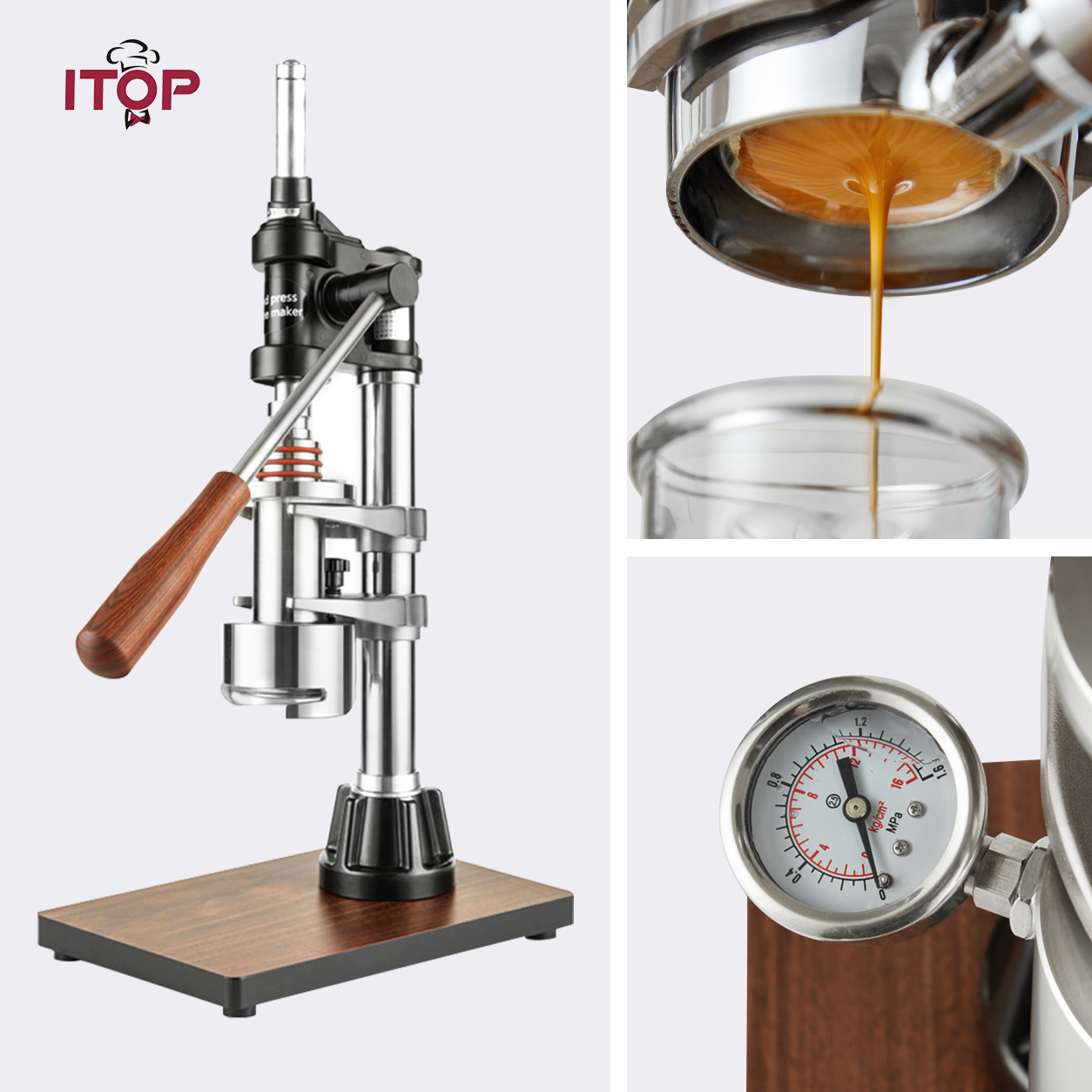 ITOP IT-CM-ML16 Variable Pressure Manual Lever Espresso Maker,Commercial Coffee Machine Supplier | CE/UL Certified | ITOP Cafe,IT-CM-ML16 Variable Pressure Manual Lever Espresso Maker | ITOP