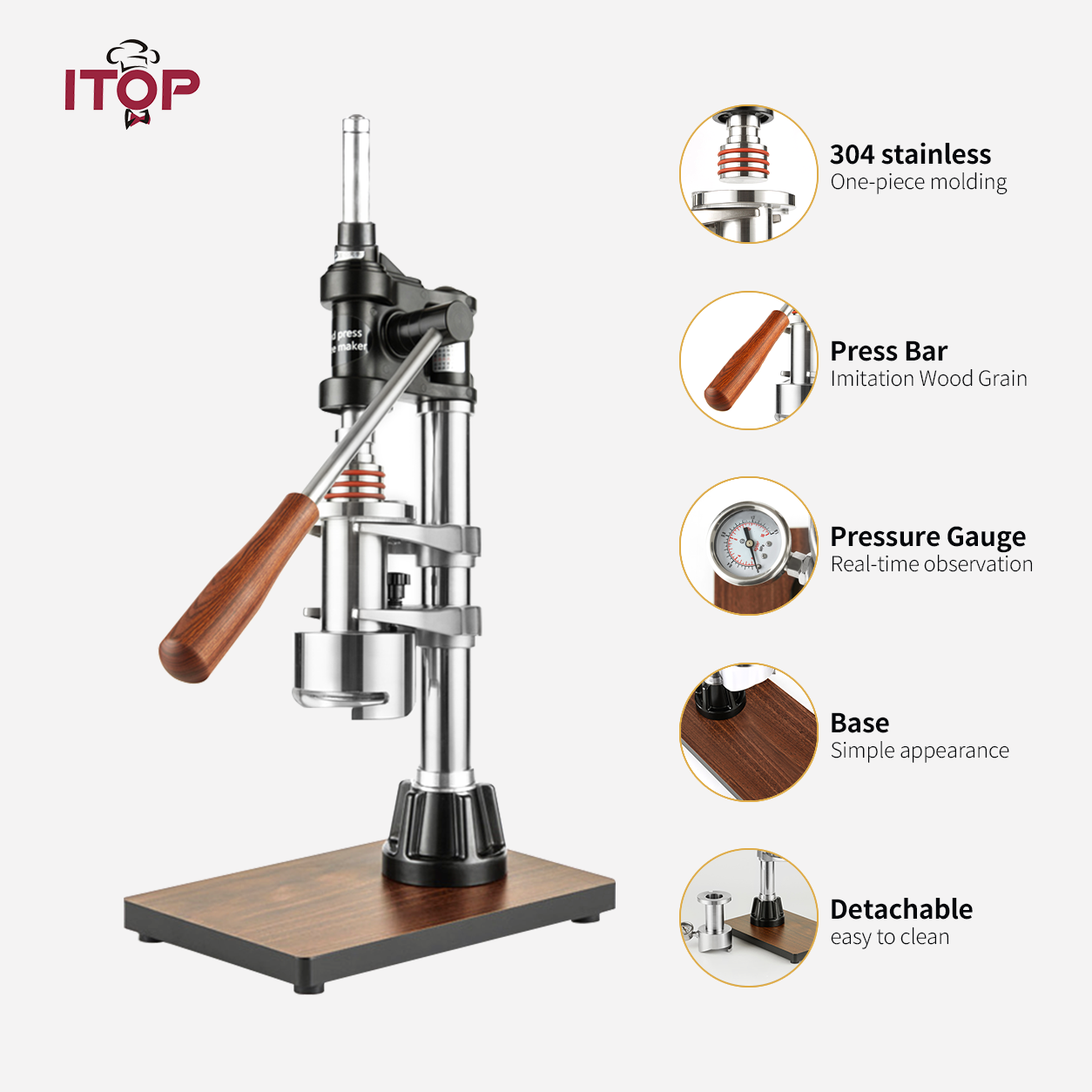 ITOP IT-CM-ML16 Variable Pressure Manual Lever Espresso Maker,Commercial Coffee Machine Supplier | CE/UL Certified | ITOP Cafe,IT-CM-ML16 Variable Pressure Manual Lever Espresso Maker | ITOP