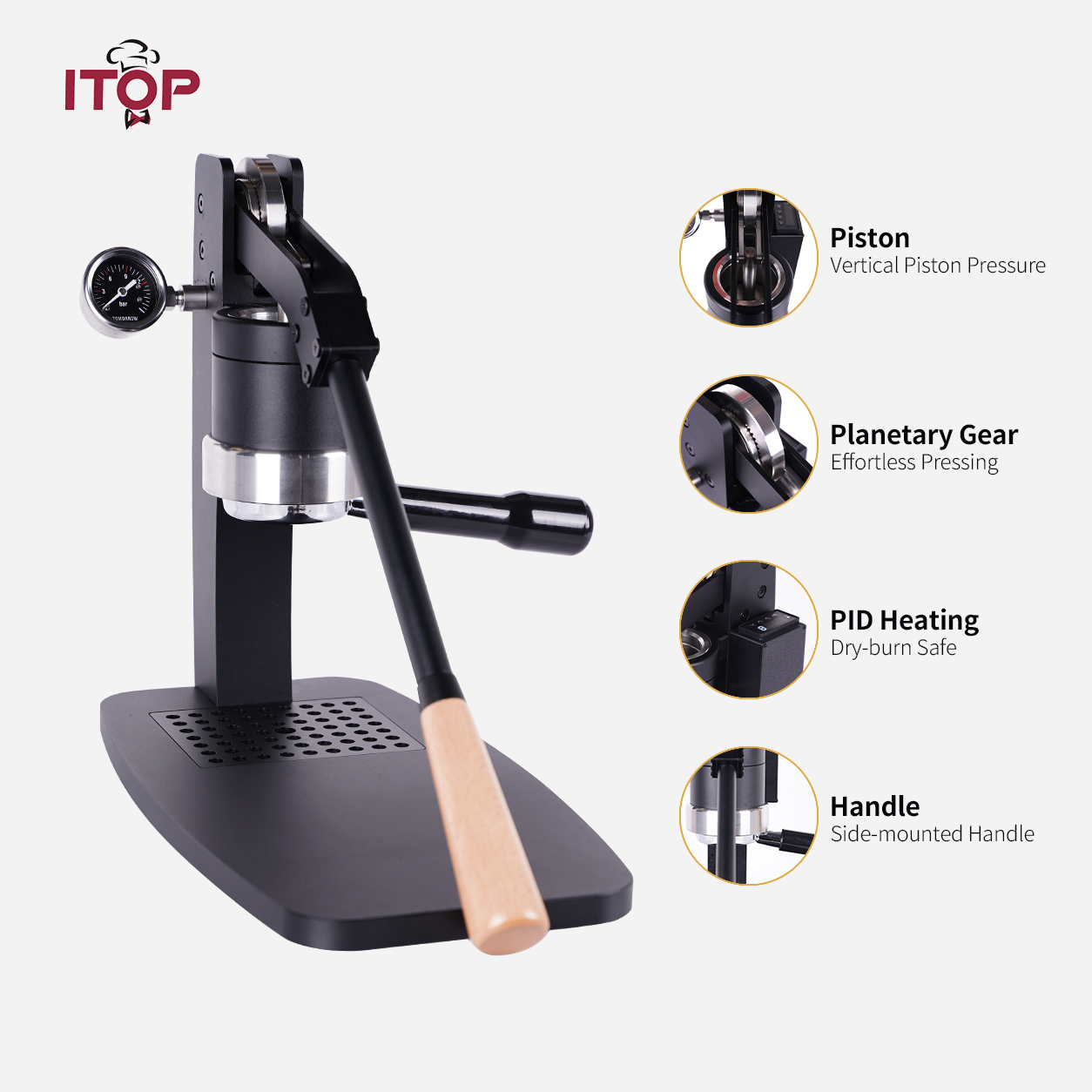 CMFL001 Lever Pull Manual Stainless Steel Espresso Coffee Machine Electric Intelligence Italian Hand Press Coffee Machine,Commercial Coffee Machine Supplier | CE/UL Certified | ITOP Cafe,CMFL001 Lever Pull Manual Stainless Steel Espresso Coffee Machine Electric Intelligence Italian Hand Press Coffee Machine | ITOP Cafe